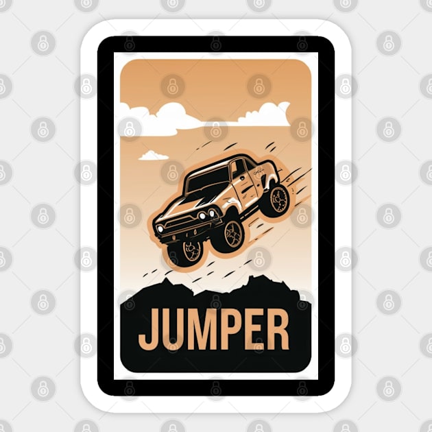 Jumper Racing Car Digital Art Sticker by Abeer Ahmad